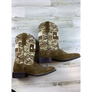 Ariat Patriot Texas Men's 8D US Tan Mocha Suede Western Boots 10027205 Cowboy